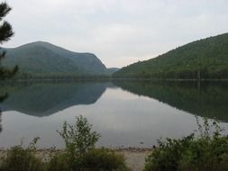 Nature scenery of mountains and lake