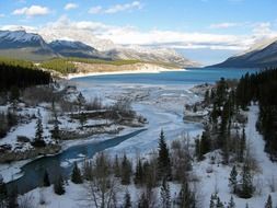 cline river canada winter landscape