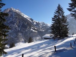 Landscape of snowy mountaintop