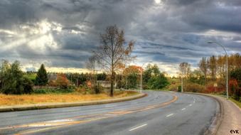 langley countryside road with dramatic sky