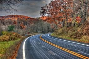 road near the hills in wisconsin