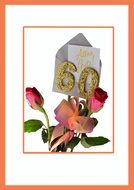 greeting anniversary card with roses