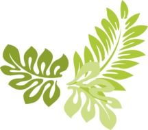painted three green leaves
