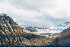 Snowy mountains and valleys