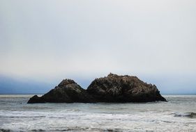 rock in the ocean
