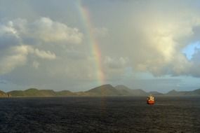 rainbow over the shores of the Mediterranean