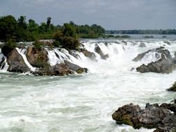 Waterfall in the jungle of Laos