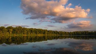 peaceful lake in the evening