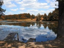 pond in the autumn forest