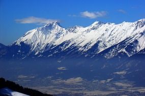scenic snowy alpine mountains