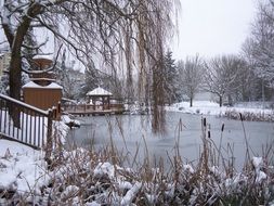 winter snow landscape of a lake
