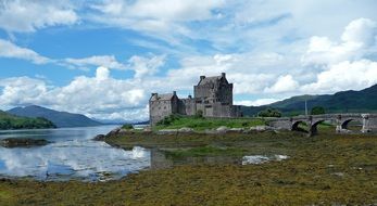 landscape of medieval eilean donan castle