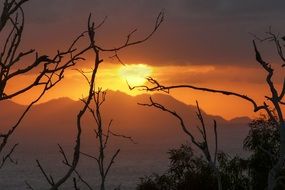 dramatic glowing sunset