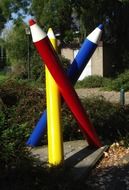 sculpture in the form of colored pencils in the netherlands
