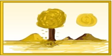 yellow fall landscape drawing