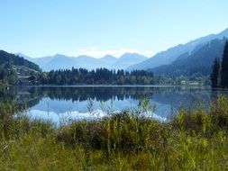 panorama of alpine lake in Austria