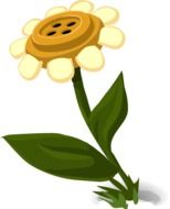 Drawing of sunflower with a big button at the center