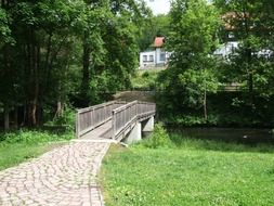 pedestrian bridge in the park in germany