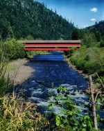 covered bridge over the river