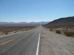 flat highway in Death Valley