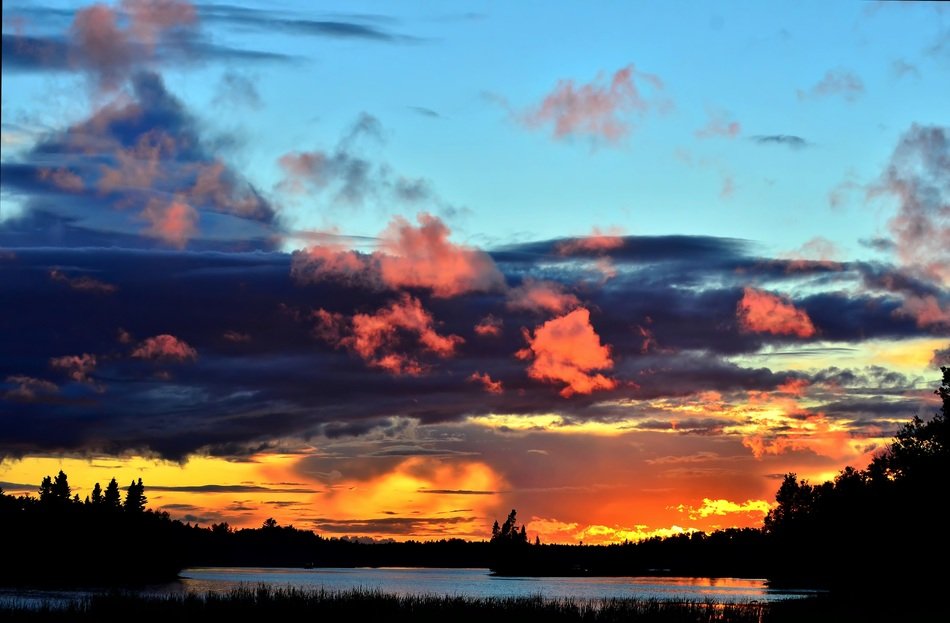 Landscape of the sunset in evening