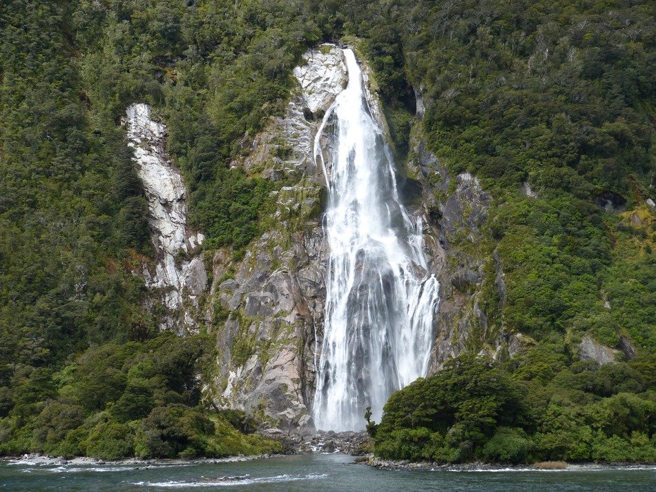 Waterfall on the slope, new zealand