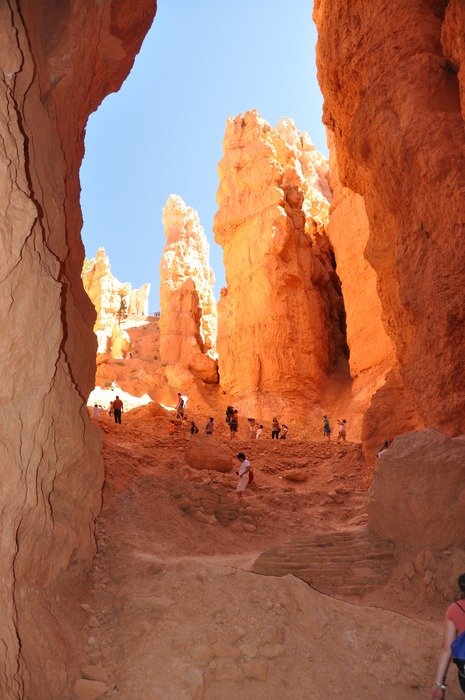 tourists in bryce canyon, usa, utah