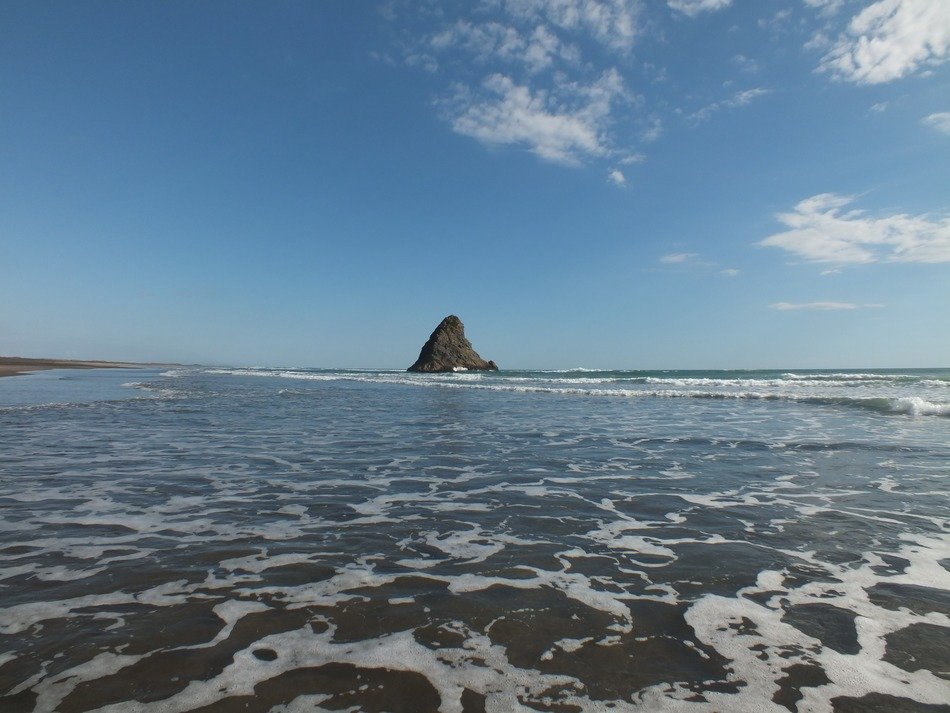 rock in the warm ocean