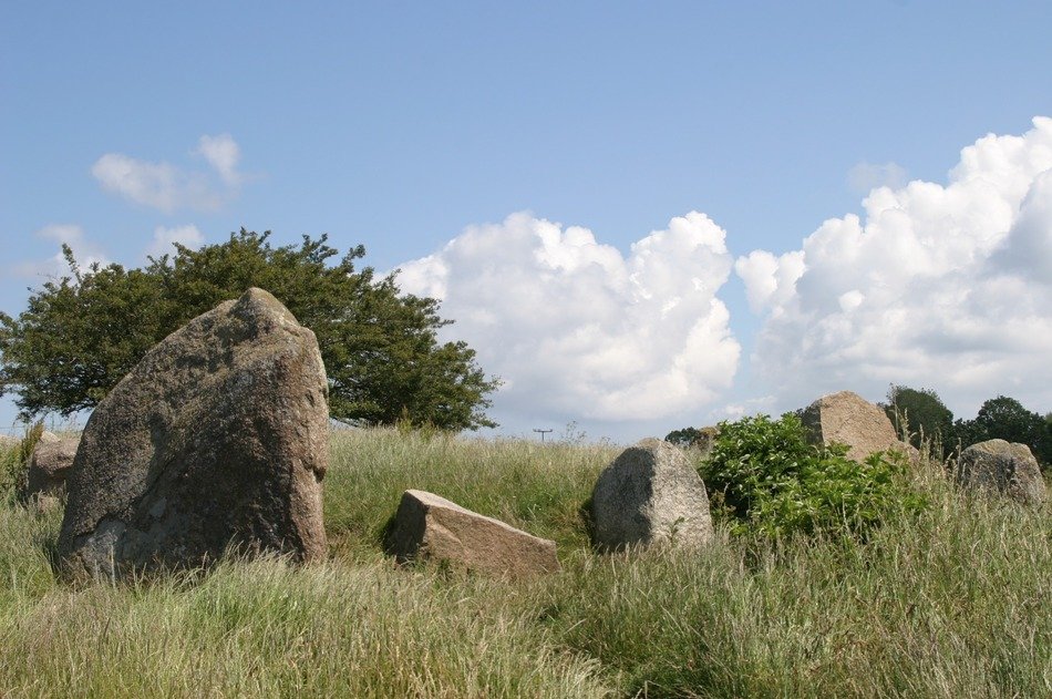 stones in a meadow near the Baltic Sea