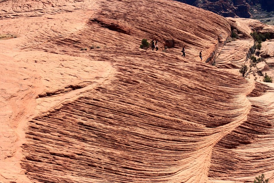 Hiking on sandstone