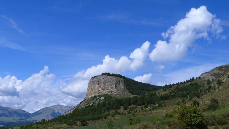 landscape of Napoleonic hat on a mountain in France