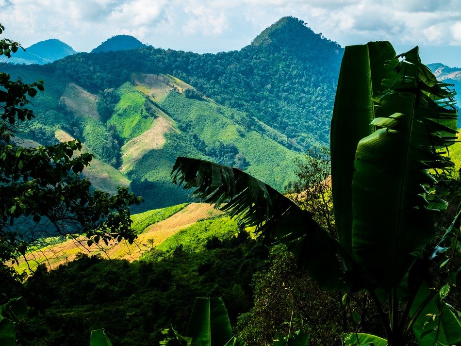Panorama of the mountain landscape of northern thailand
