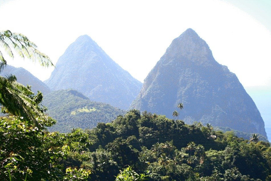 twin peaks, Gros Piton and Petit Piton, caribbean islands