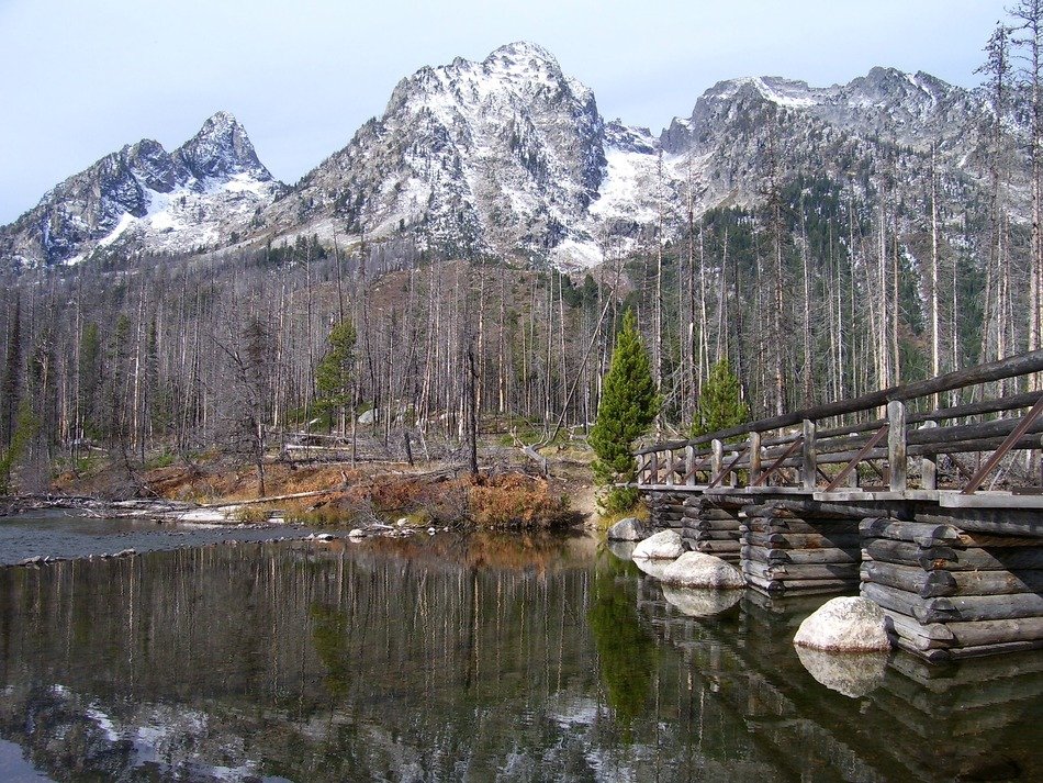 mirror water near the majestic mountains