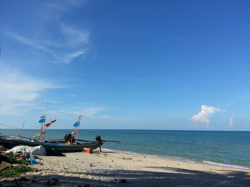 boat on the beach near the sea