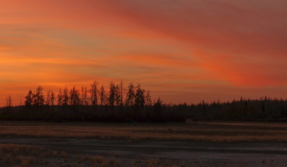 beautiful landscape at sunset