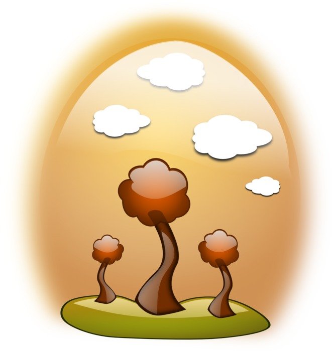 picture in the form of trees under the clouds