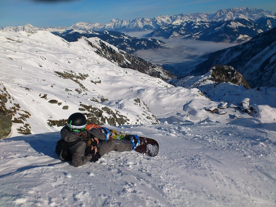 Snowboard on the mountains