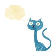 cartoon cat with thought bubble N7