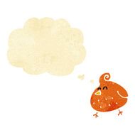 cartoon bird with thought bubble N47