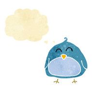 funny cartoon bird with thought bubble N25