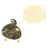 cartoon bird with thought bubble N48