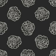 Mushroom doodle seamless pattern background N6