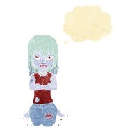 cartoon vampire girl with thought bubble N45