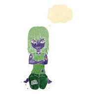 cartoon vampire girl with thought bubble N46