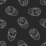 vegetable doodle seamless pattern background N5