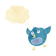 cartoon happy bird with thought bubble N6