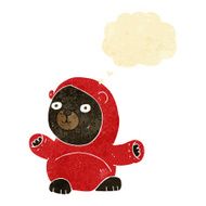 cute cartoon black bear with thought bubble N16