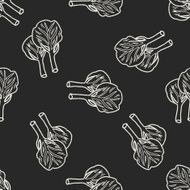 Cabbage doodle seamless pattern background N10