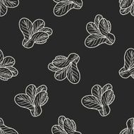 Cabbage doodle seamless pattern background N11